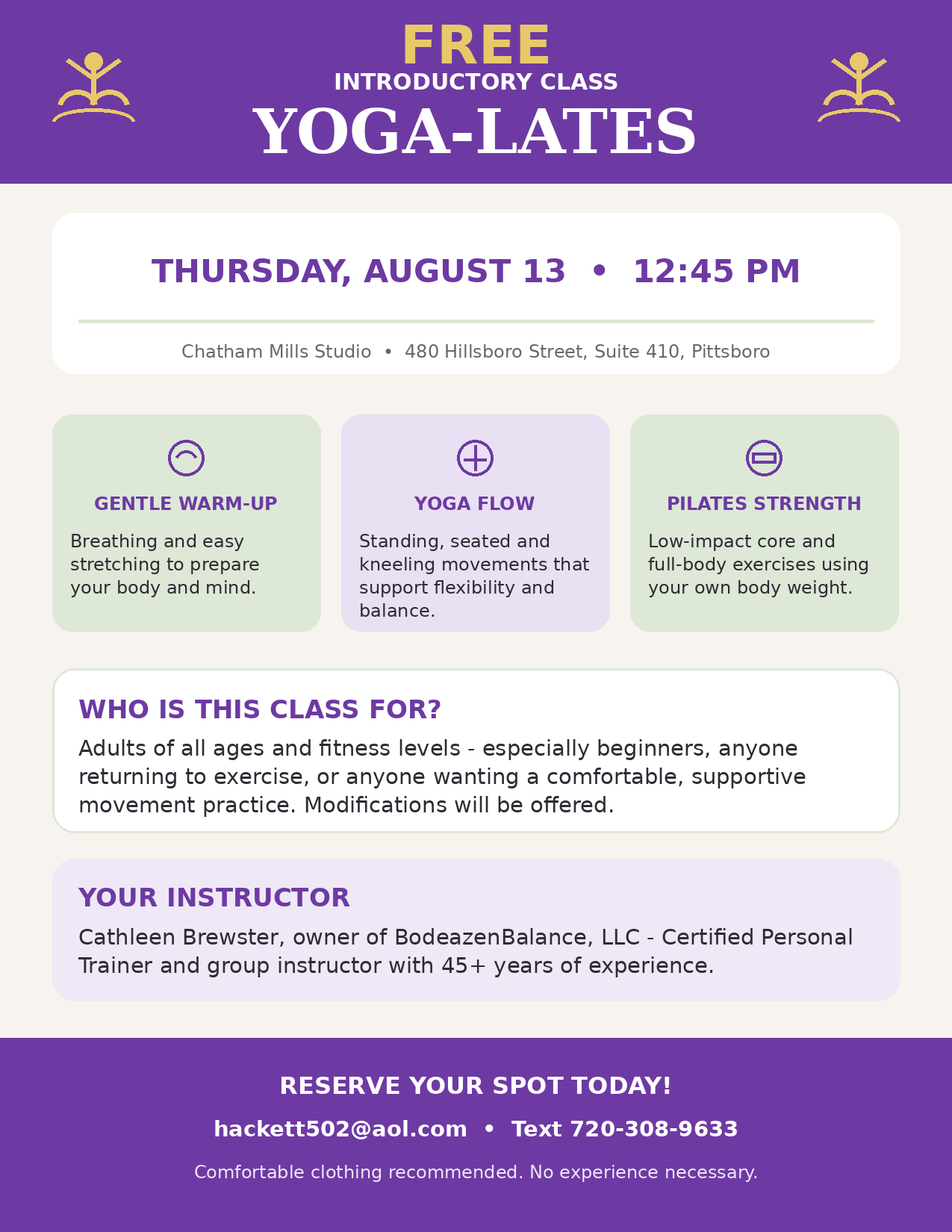 Yoga-Lates AI Flyer